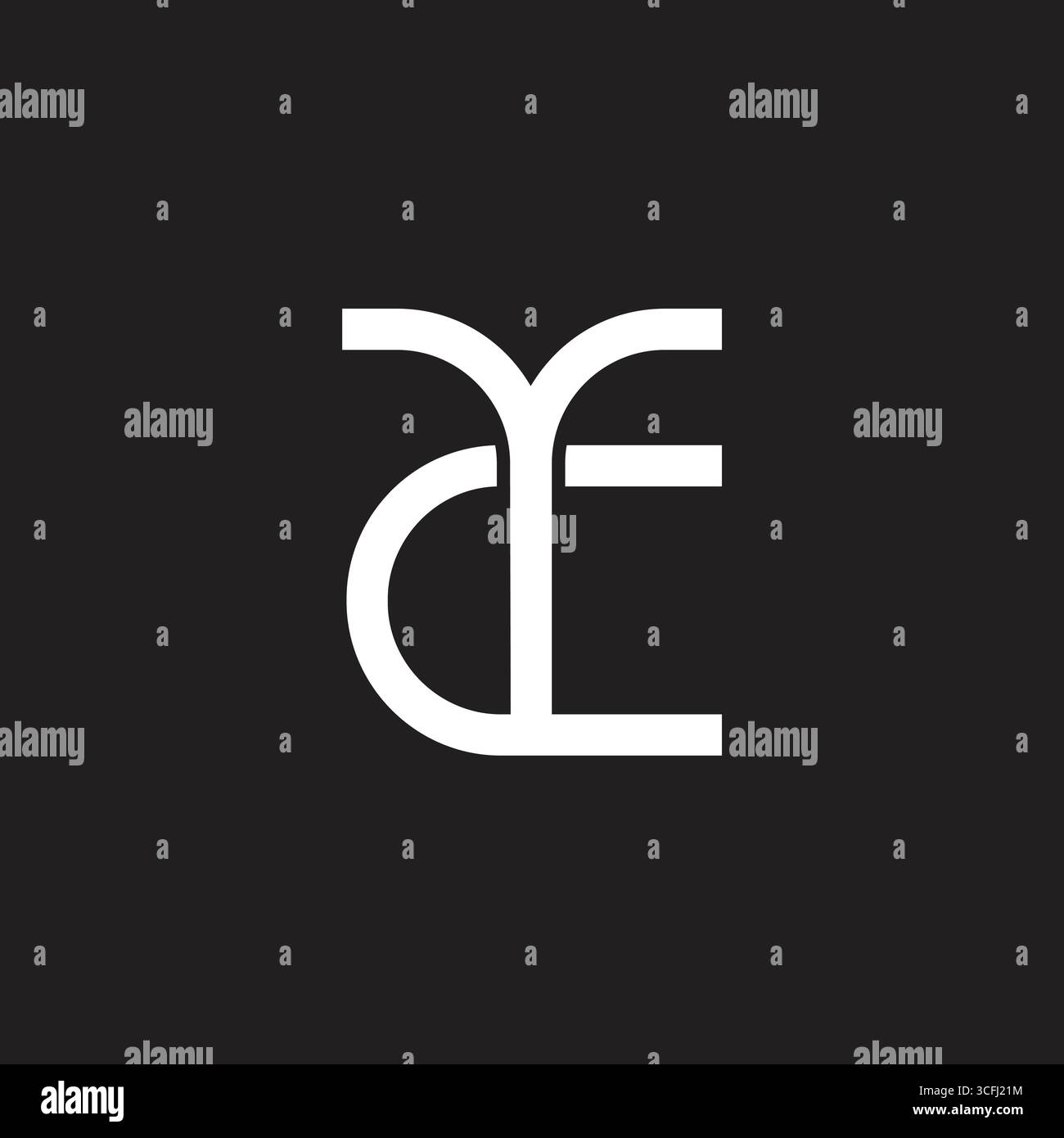 letter yc simple linked overlap lines logo vector Stock Vector