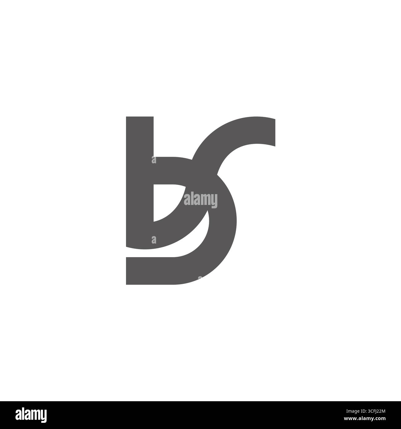 sb letter simple curves geometric logo vector Stock Vector