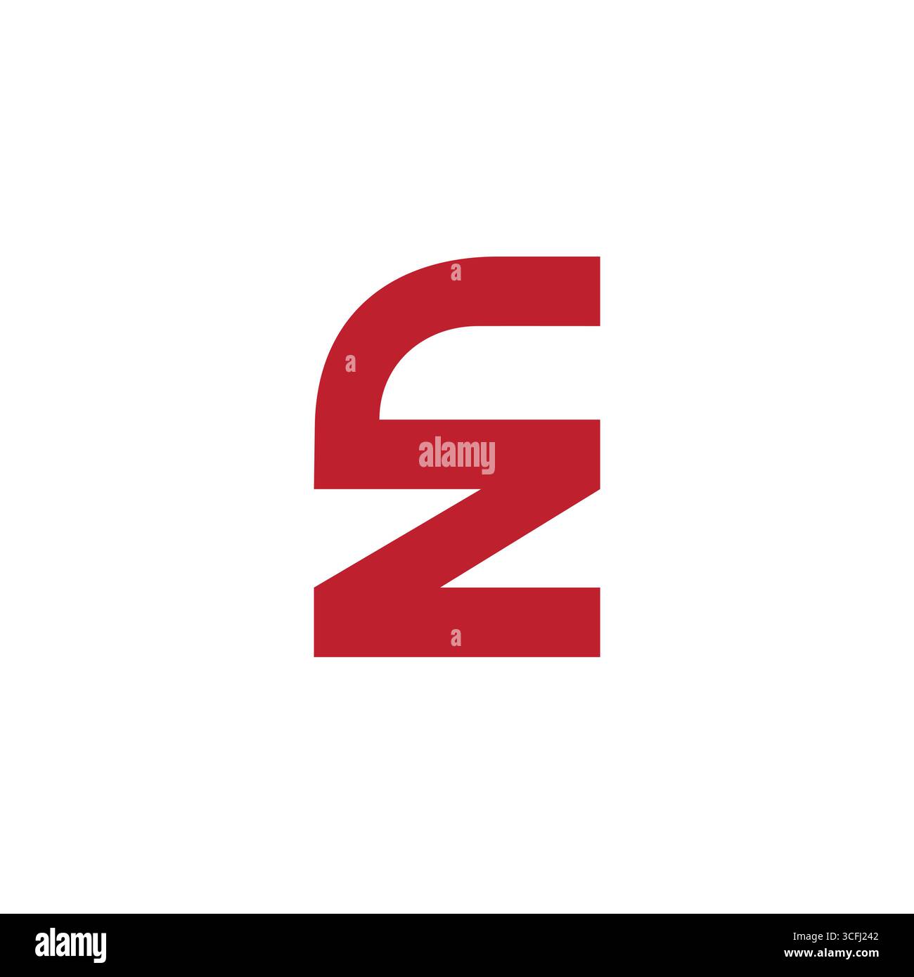 letter cz simple geometric linked logo vector Stock Vector
