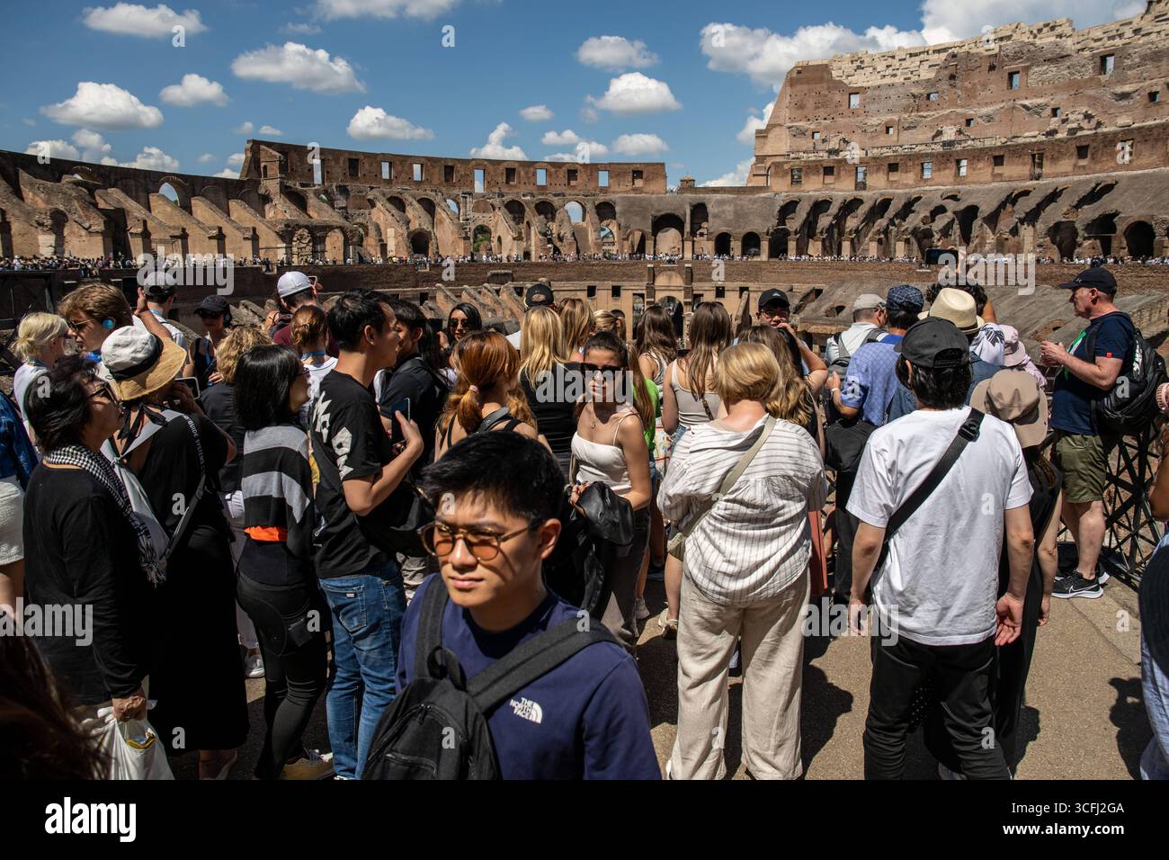 Daily Life in Rome A General view showing visitors inside the colosseum ...