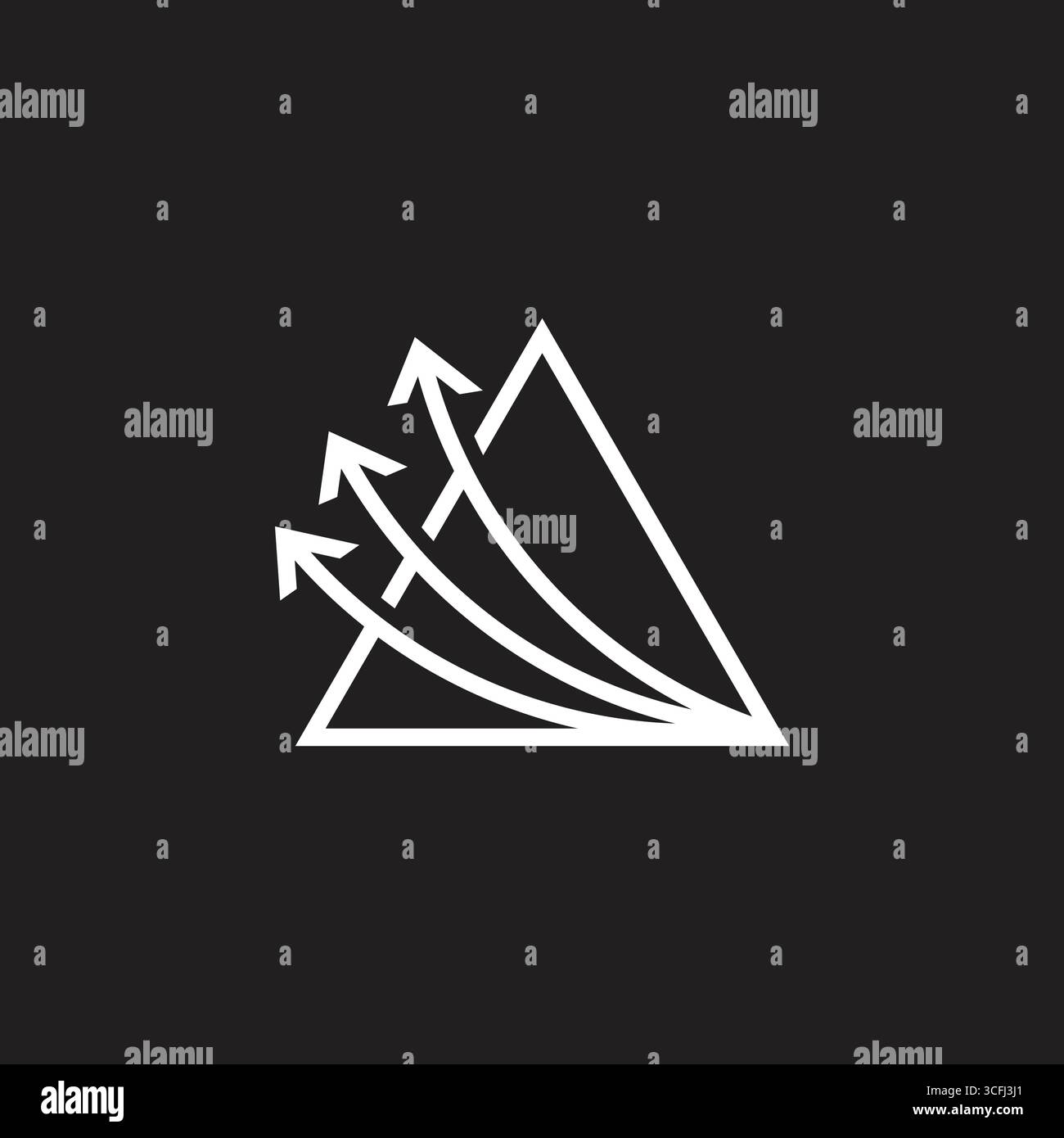 triangle motion overlap swoosh three arrows logo vector Stock Vector