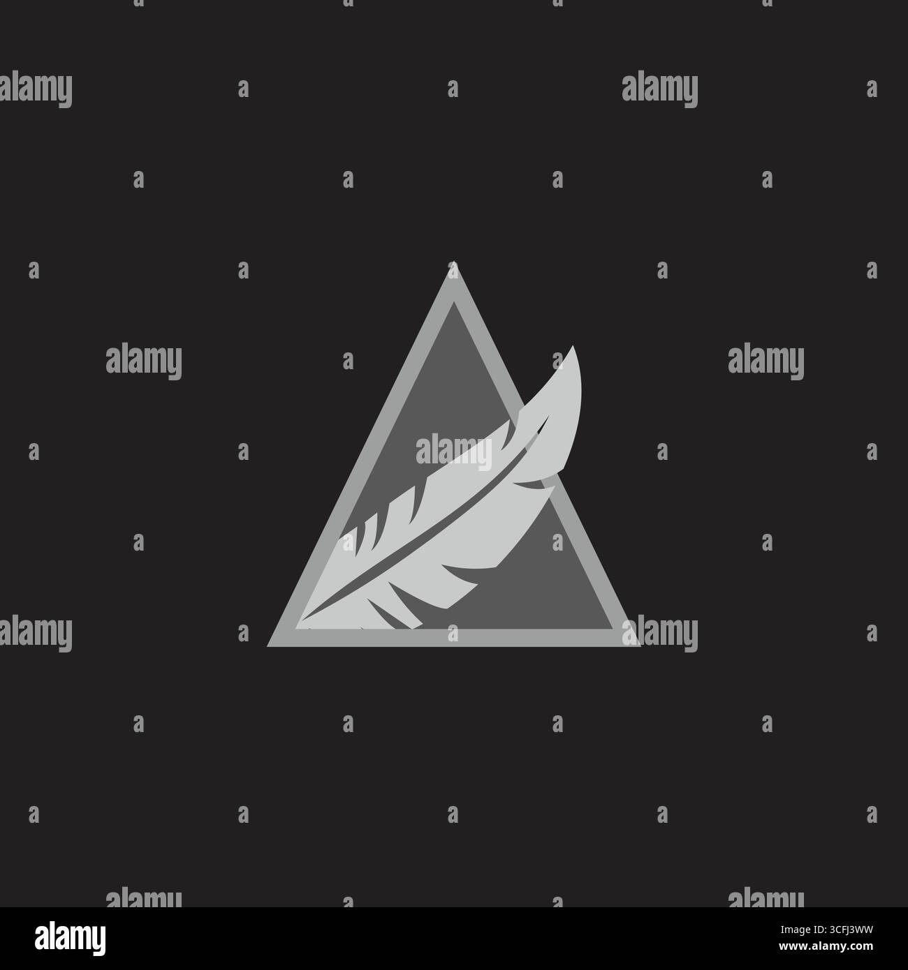 triangle 3d feather motion overlapping gradient logo vector Stock Vector