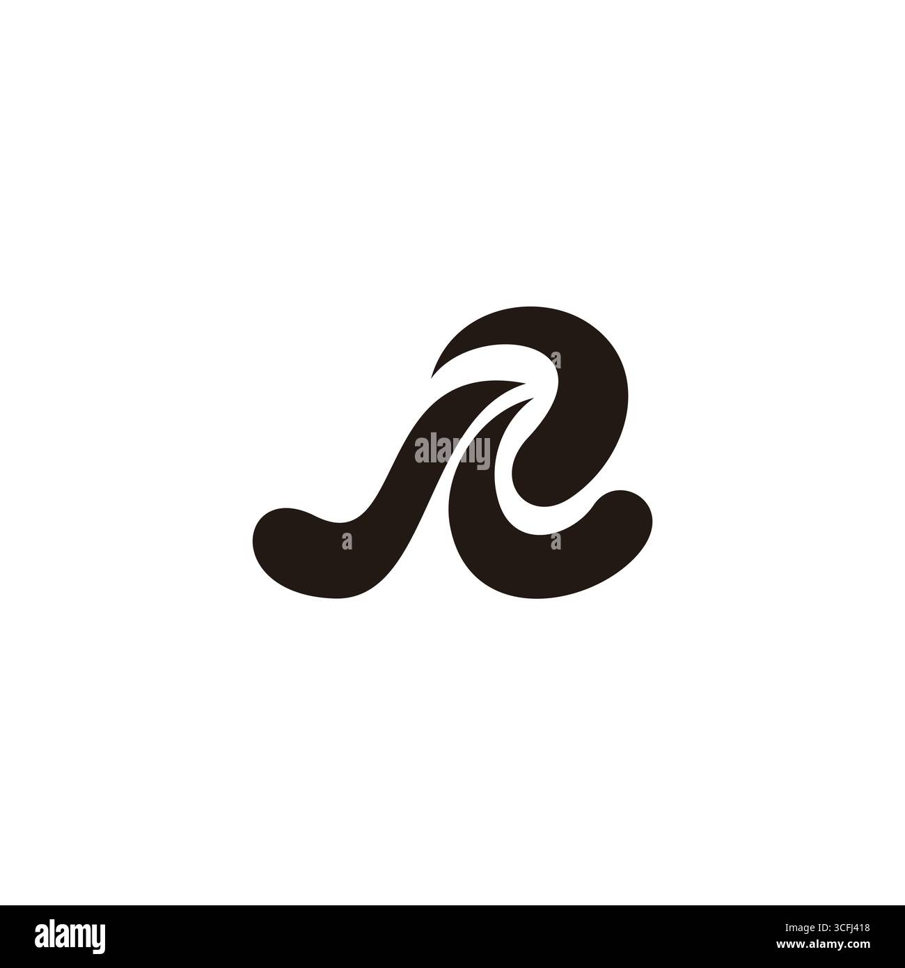 letter r fluid curves motion symbol logo vector Stock Vector