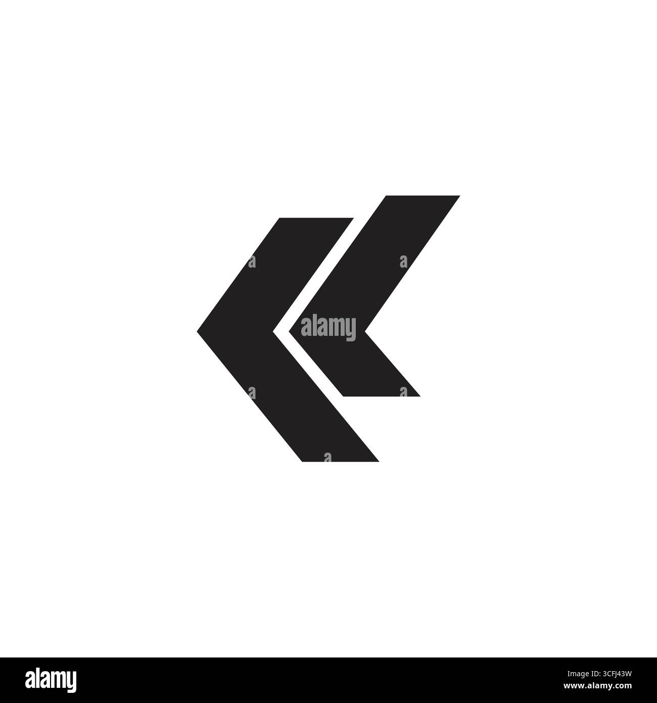 letter kl simple stripes arrow geometric logo vector Stock Vector