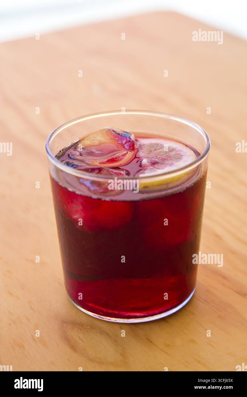 A glass of sangria, Bar Eslava, Seville, Andalusia, Spain Stock Photo