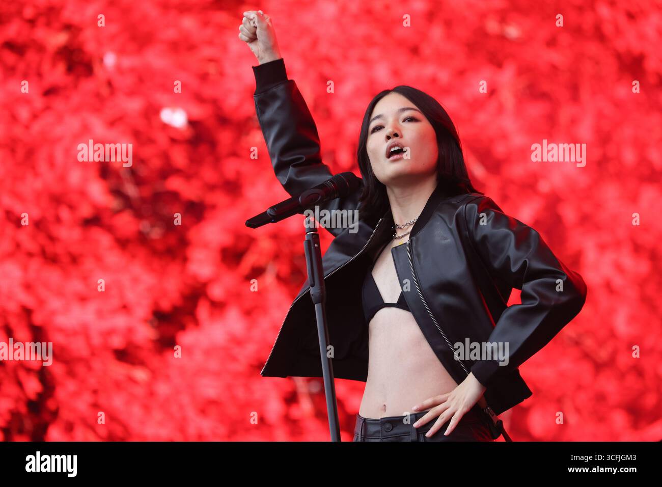 Qisha London, UK. August 23, 2025. Singer Chloe Qisha performs at the All ...