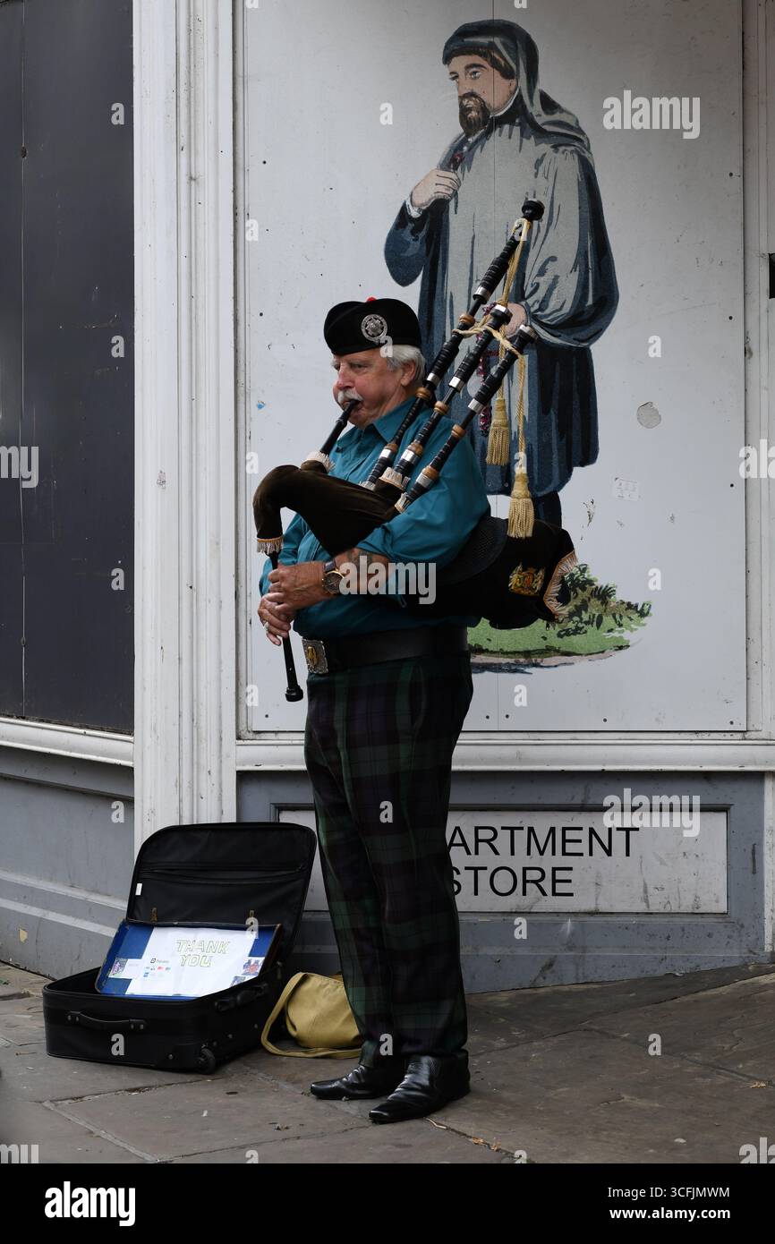 Scottish busker Stock Photo