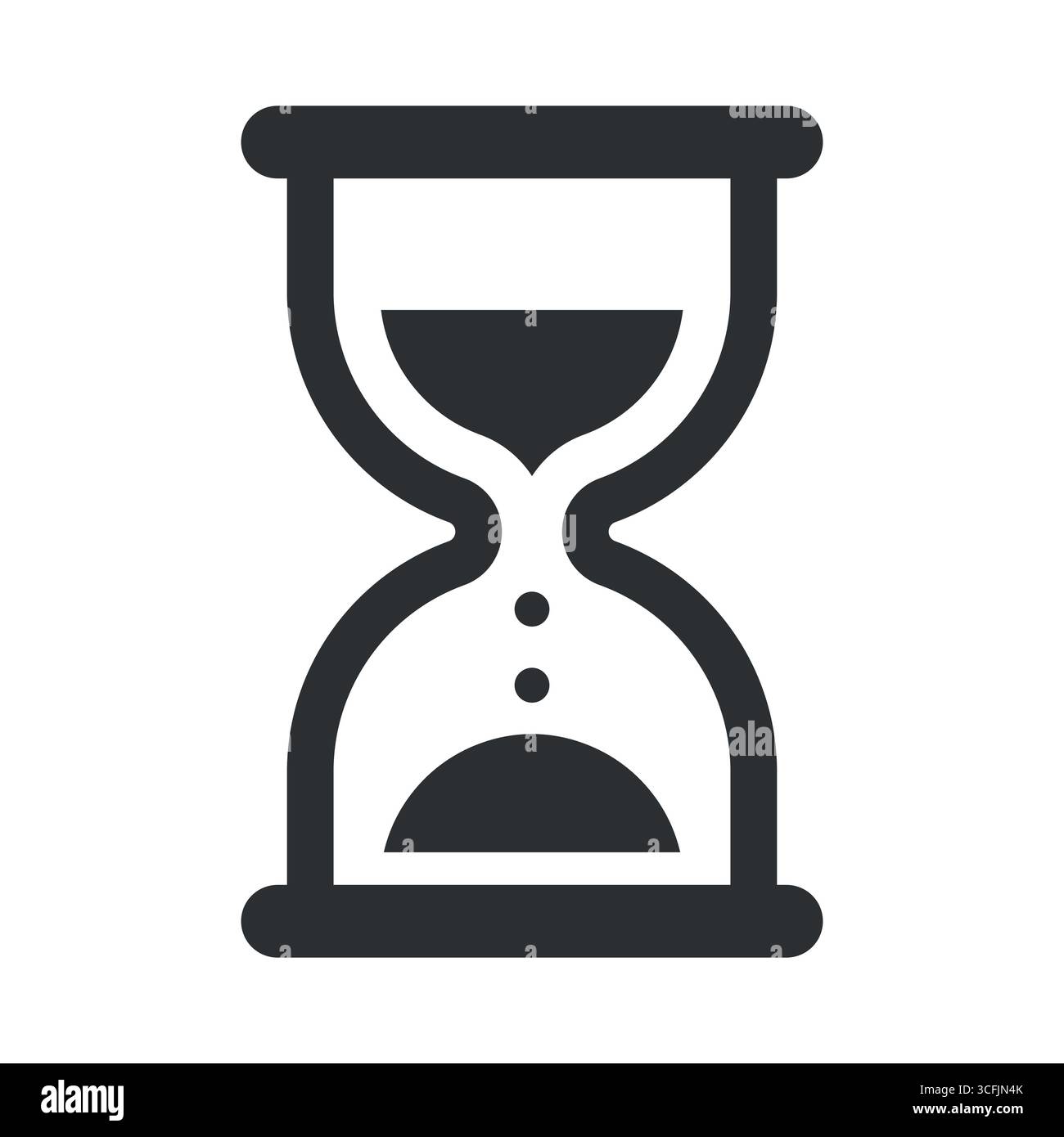 Minimalist hourglass sand timer vector icon black silhouette symbol for time and countdown Stock Vector