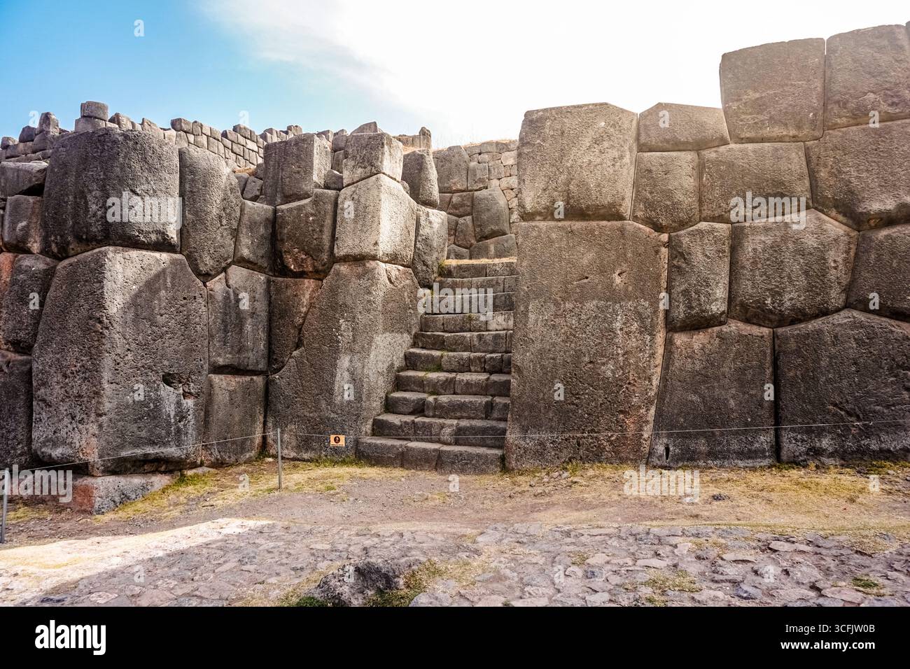 Peruvian Temples Ceremonial temple of Sacsayhuaman with massive Inca stone walls in ...
