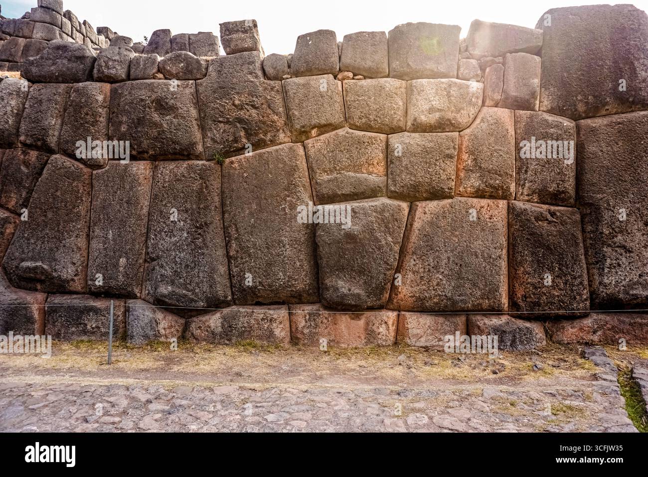 Peruvian Temples Ceremonial temple of Sacsayhuaman with massive Inca stone walls in ...