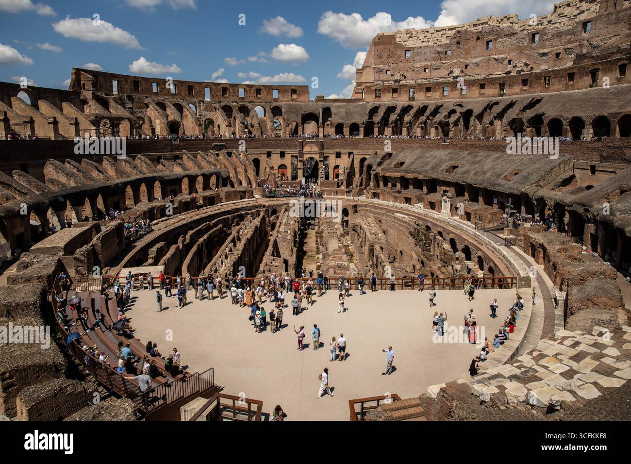 Daily Life in Rome A General view showing visitors inside the colosseum ...