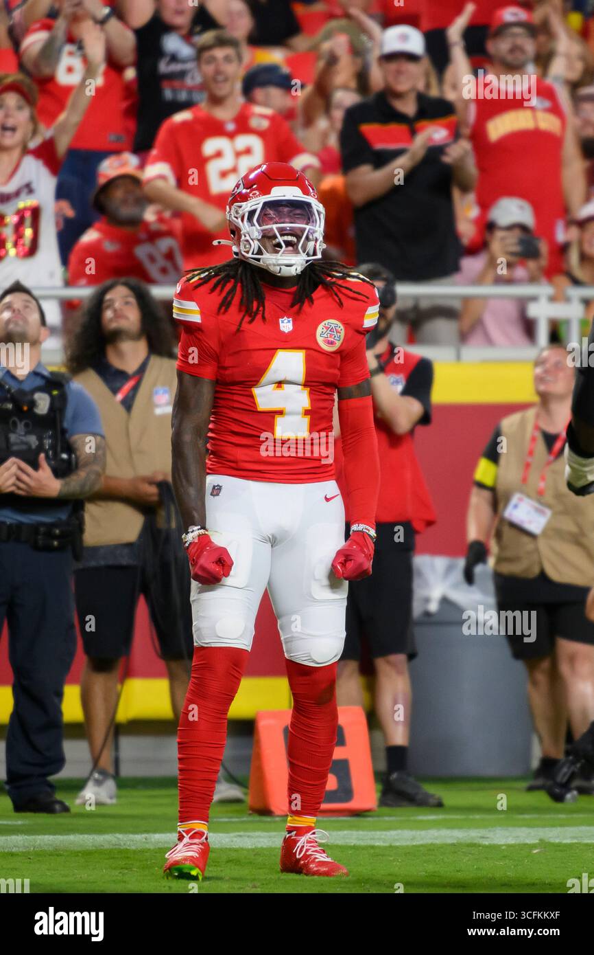 Kansas City Chiefs wide receiver Rashee Rice celebrates a touchdown ...