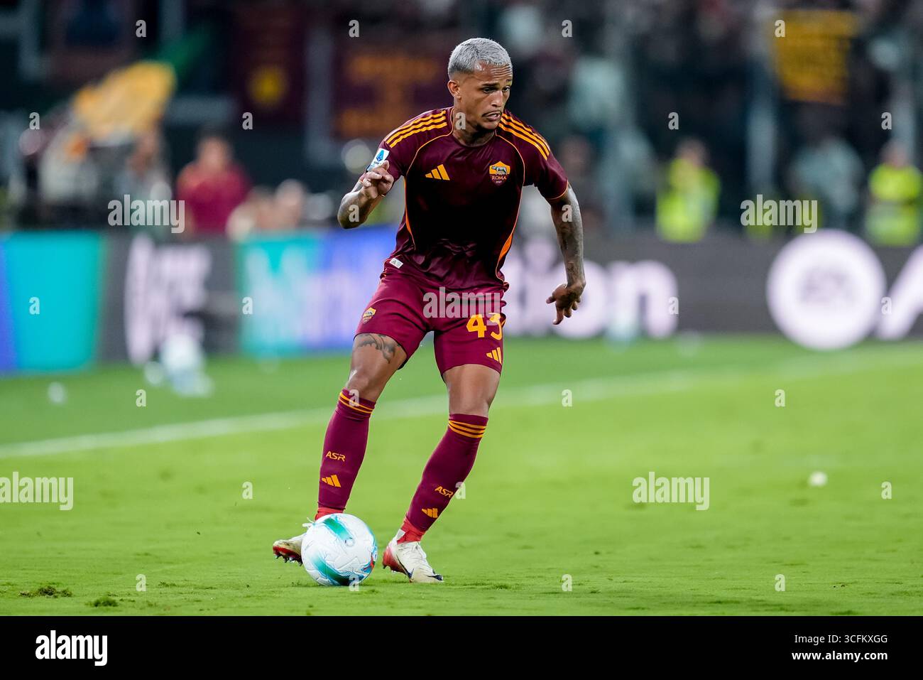 Wesley of AS Roma in action during the Serie A Enilive match between AS ...