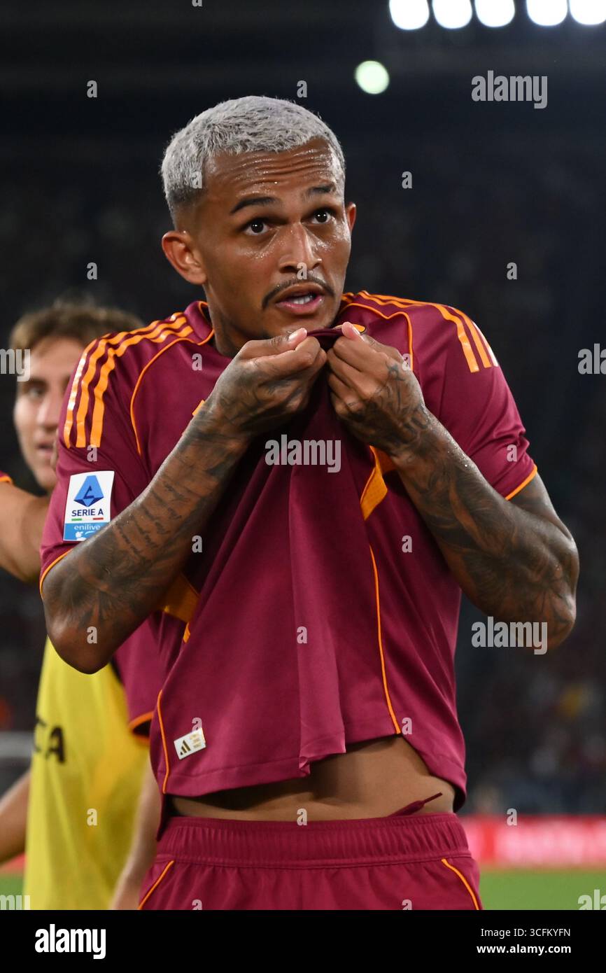 Wesley of A.S. Roma celebrates after scoring the goal of 1-0 during the ...