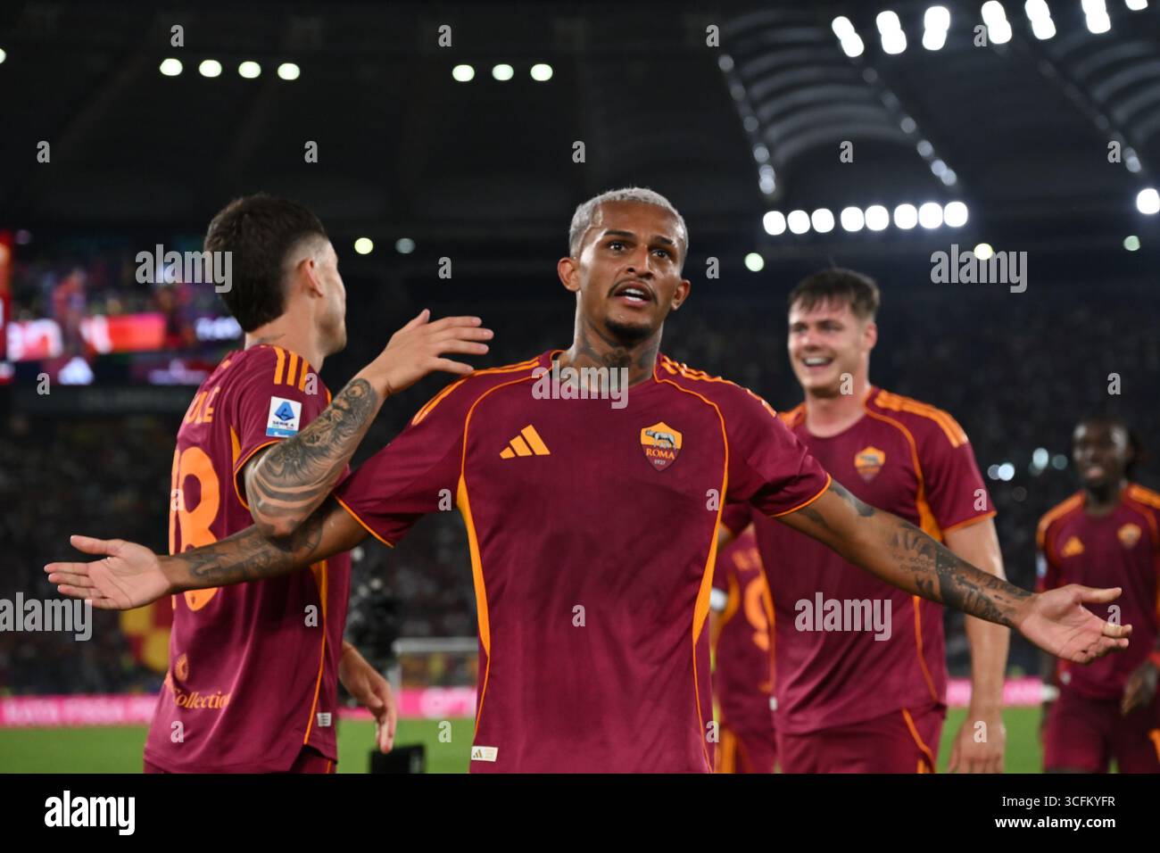Wesley of A.S. Roma celebrates after scoring the goal of 1-0 during the ...