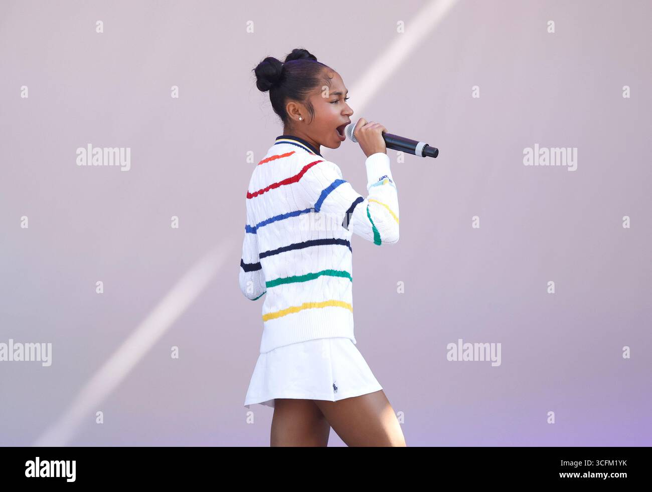 Lays Raper American rapper and singer That Girl Lay Lay performs outside by Arthur ...