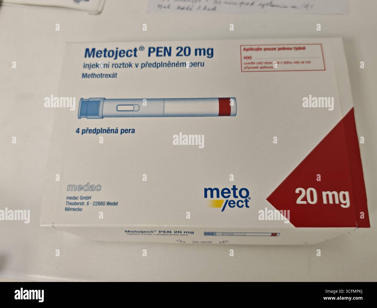 Prague,Czech Republic-May 6 2025: METOJECT PEN by MEDAC prefilled auto ...