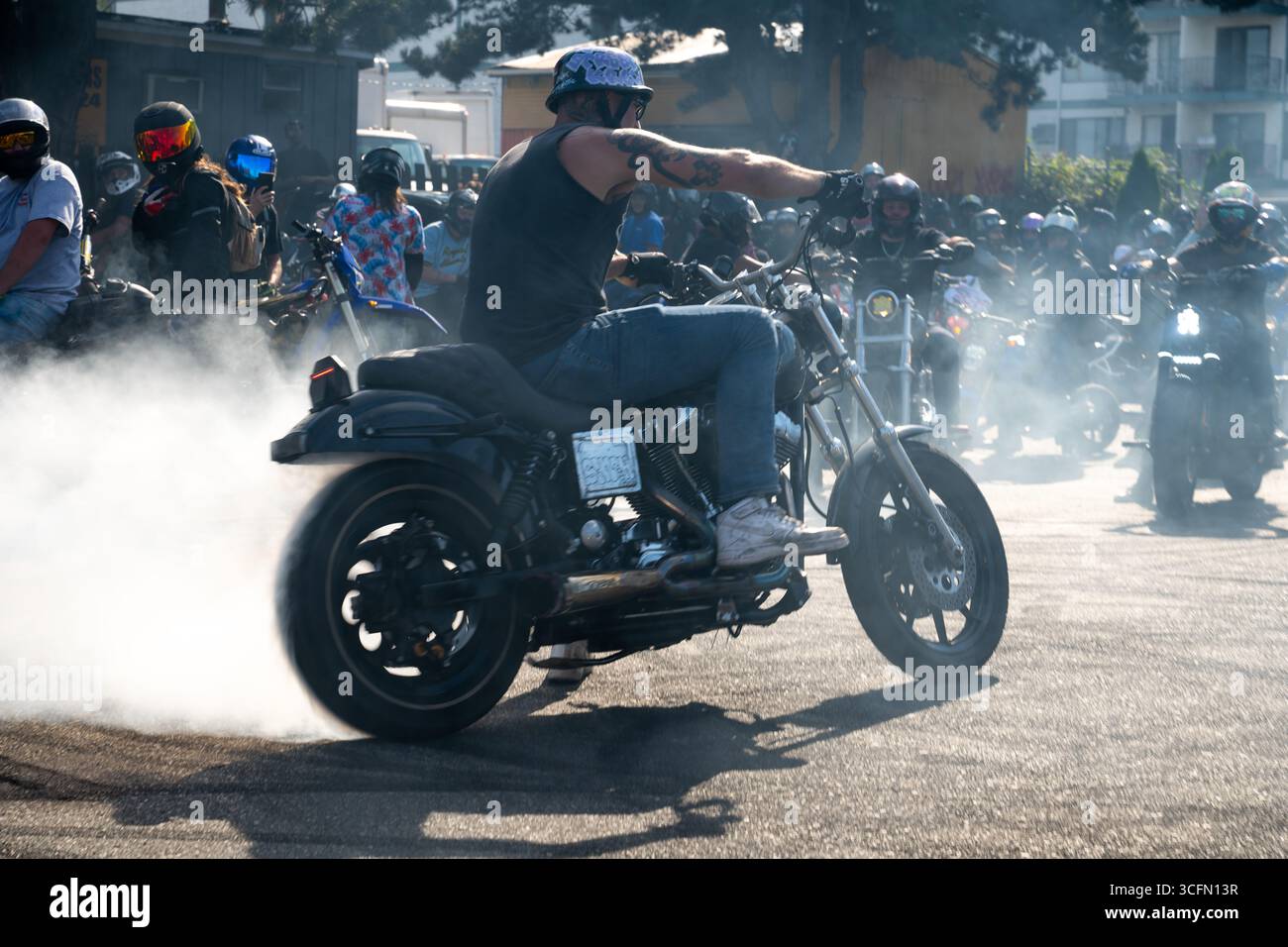 Seattle, USA. 23 Aug, 2025. Around 3:00pm the annual Bomb Squad ride ...