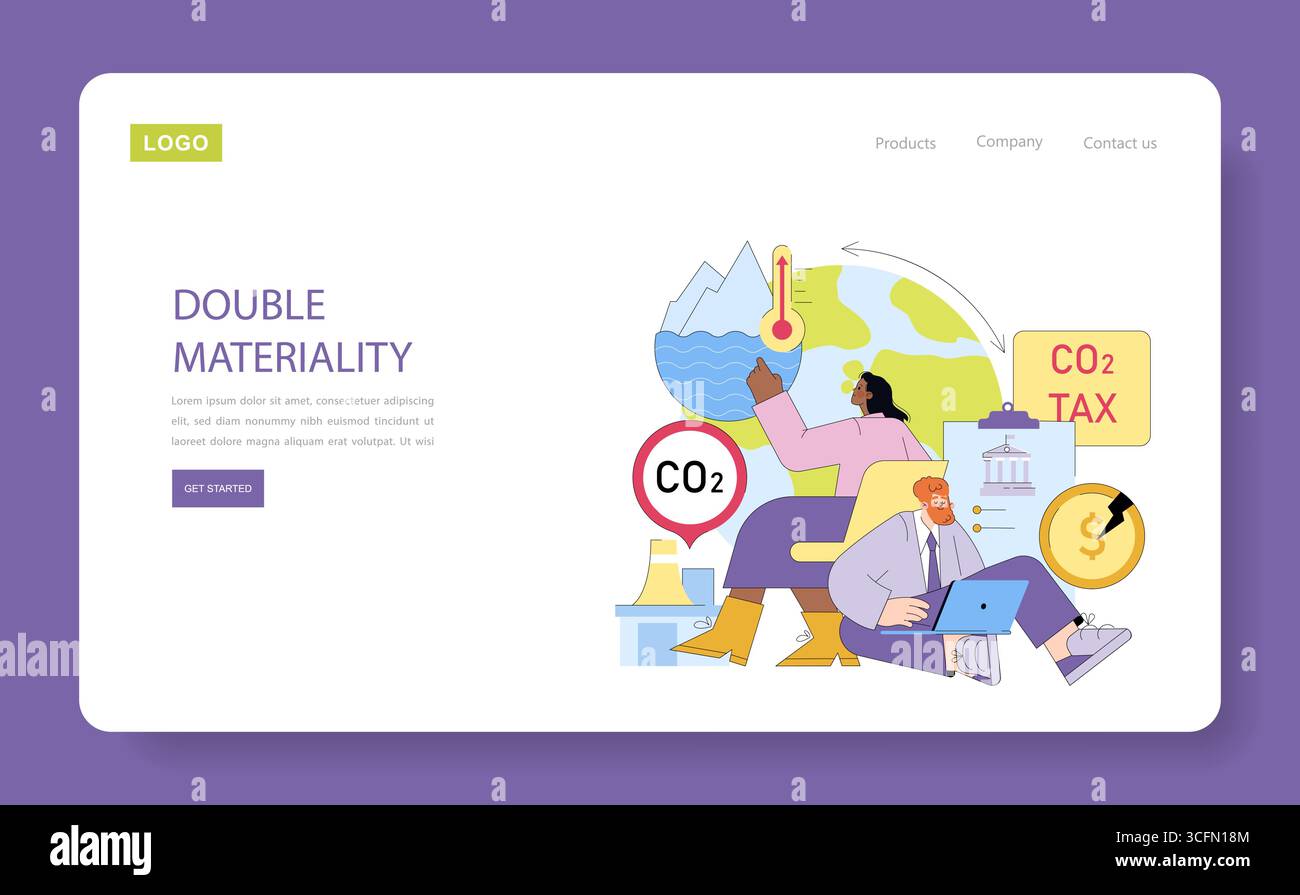 Vector illustration depicting CO2 tax impact on environment and economy ...