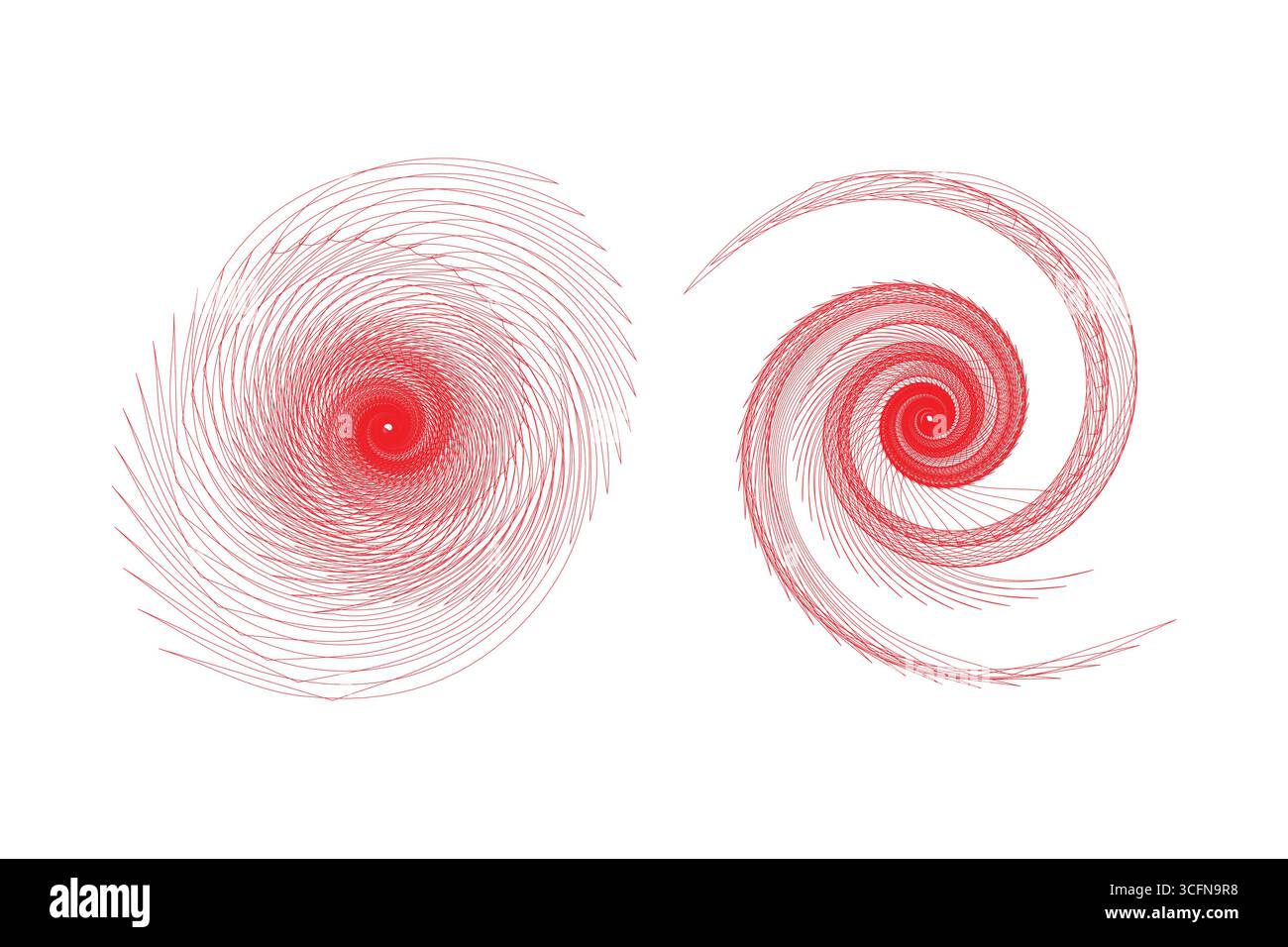Red Spirals Abstract forms evoking motion and energy. Stock Vector