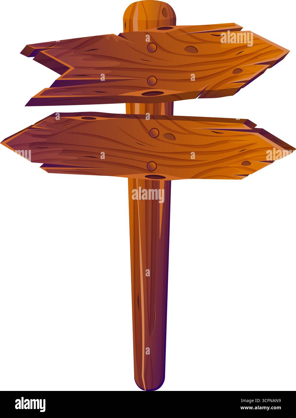Signposts Direction Cartoon Illustration of a cartoon style wooden direction signpost featuring a ...