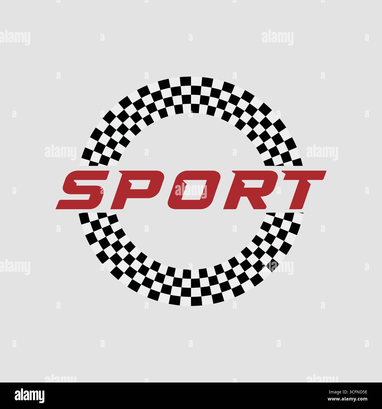 Vector racing logo featuring a circular checkered flag pattern and bold ...