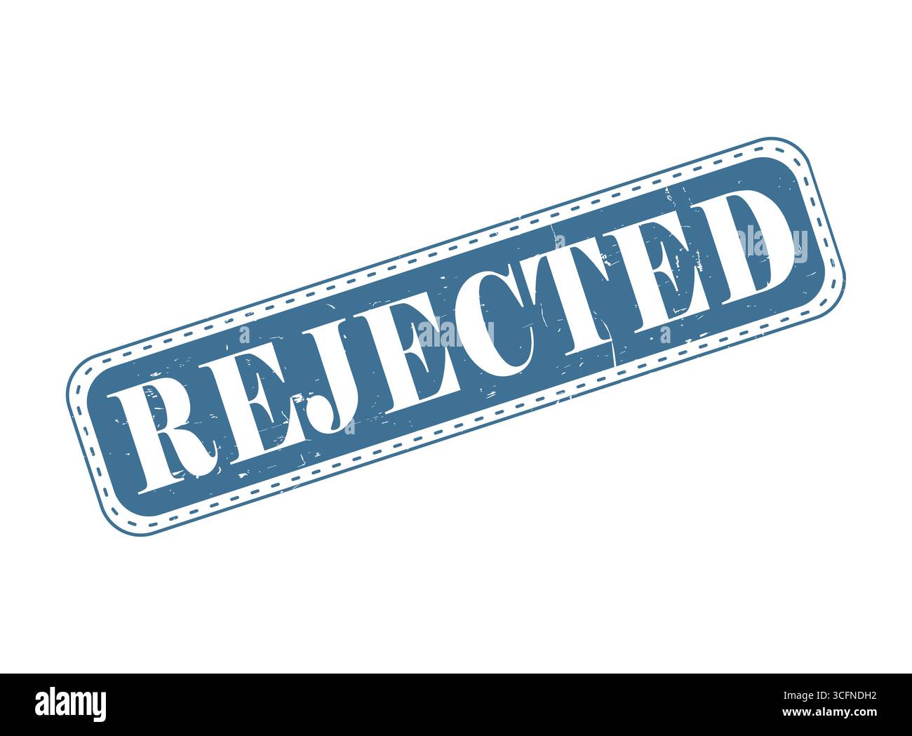 A Rejected Rubber Stamp Seal on a Bar Stock Vector