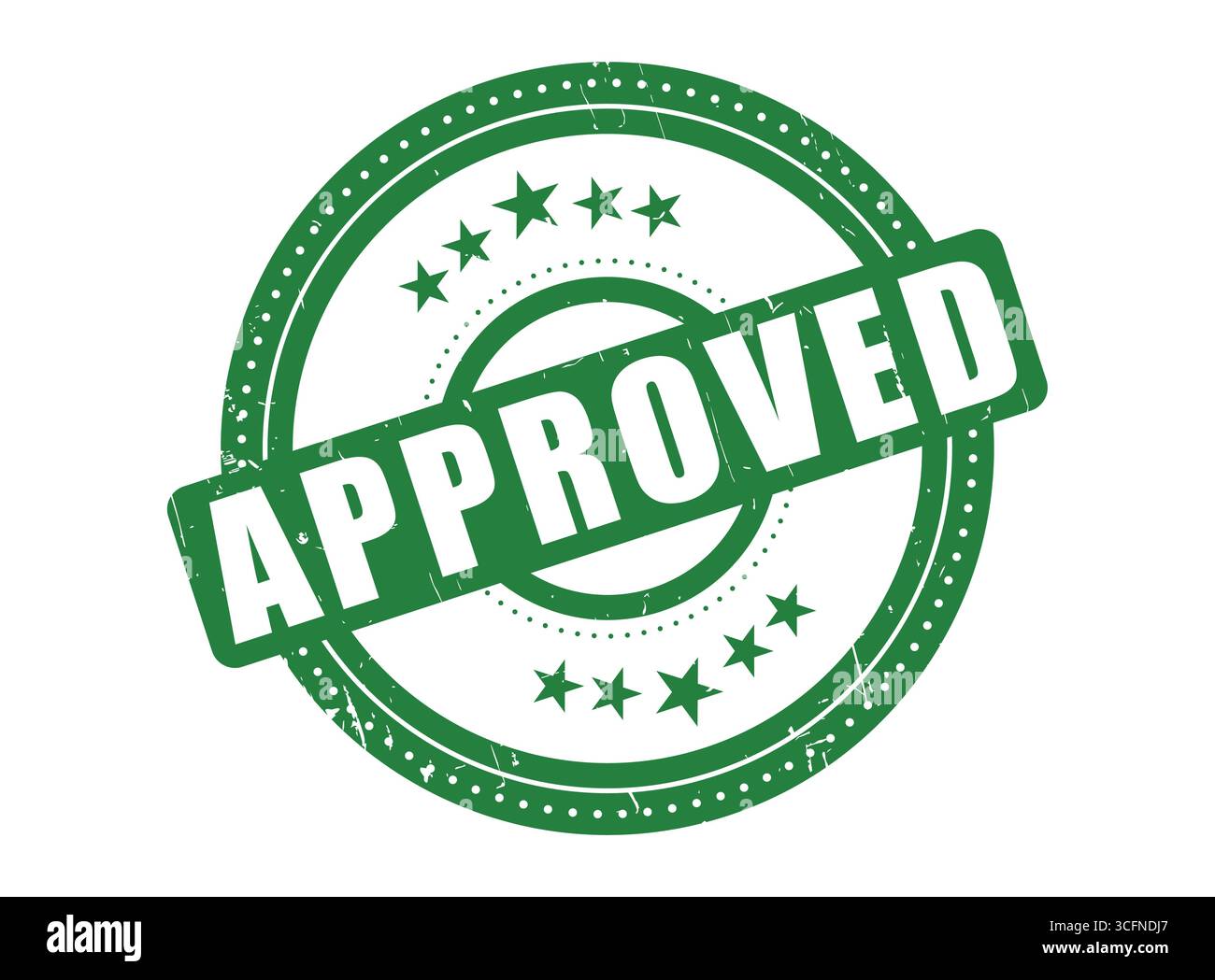 A Approved Rubber Stamp Seal with a Dotted Circle Stock Vector