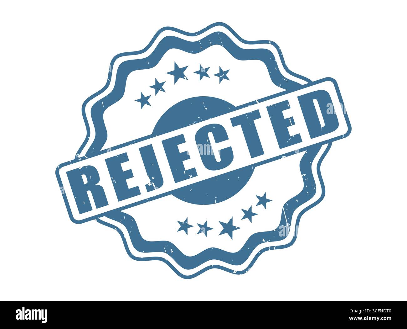 A Rejected Rubber Stamp Seal with a Decorative Border Stock Vector