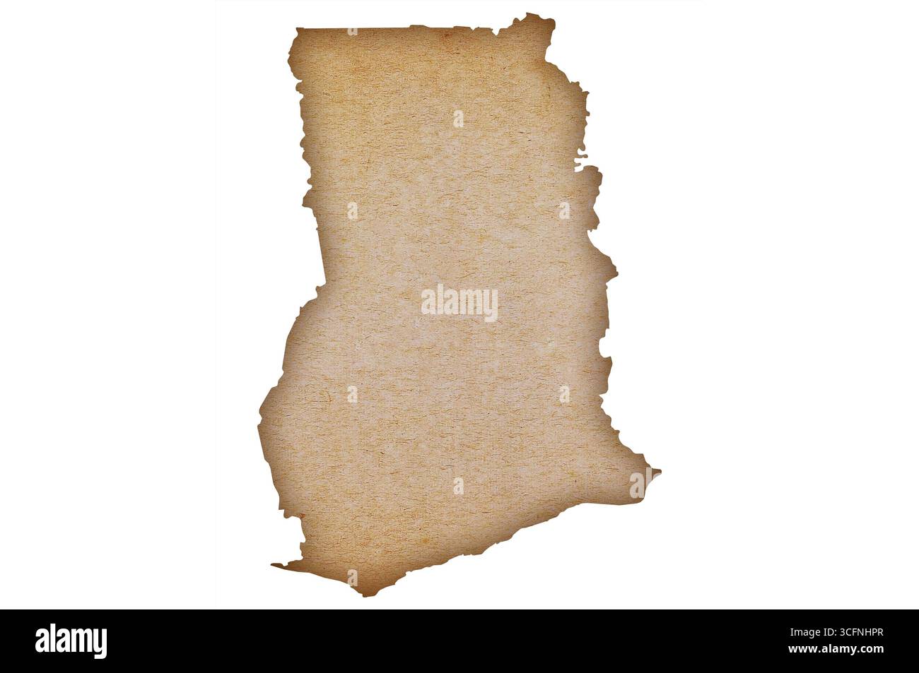 Accurate and detailed map of Ghana on grunge paper Stock Photo - Alamy
