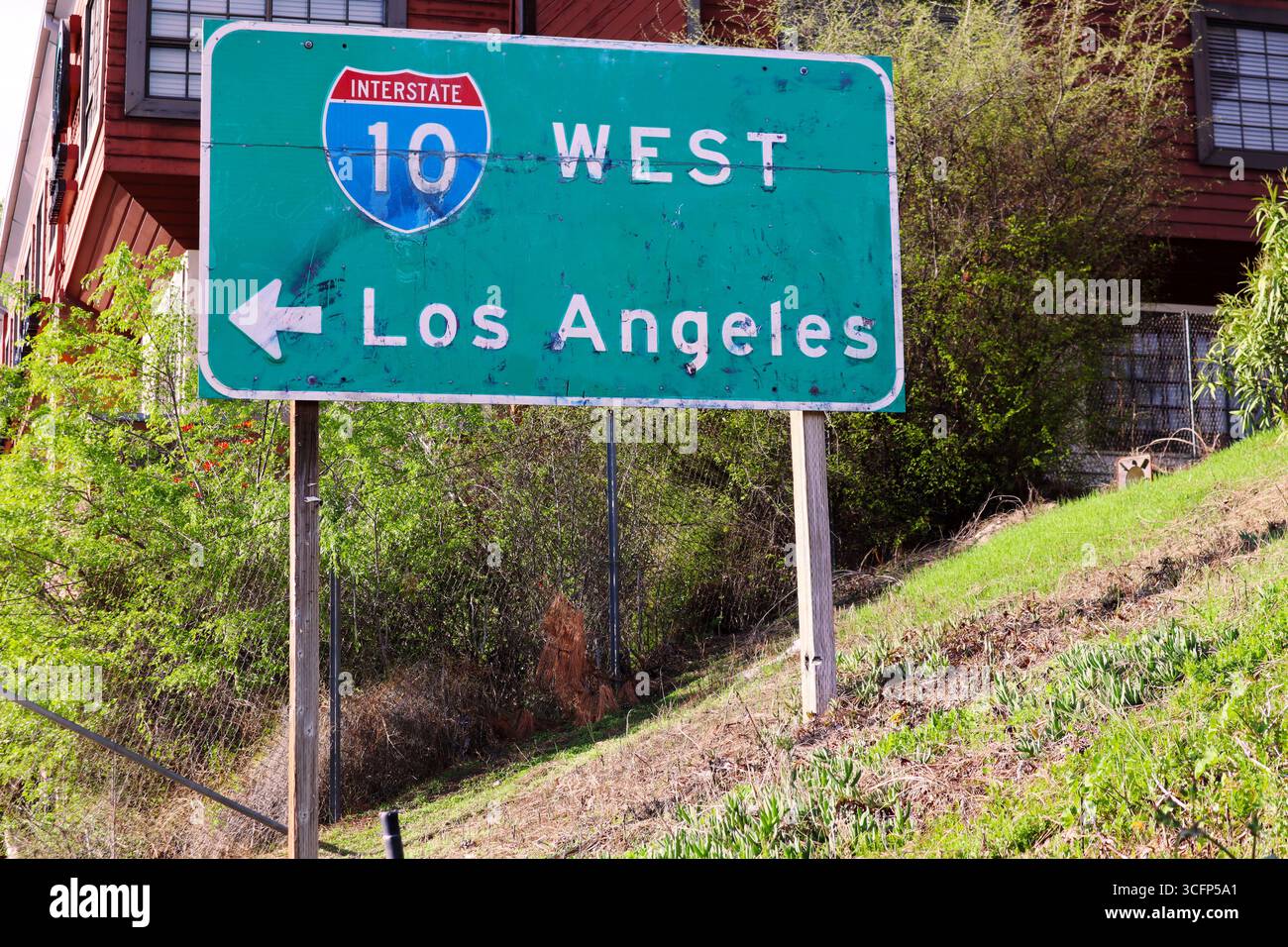 Road Sign: Interstate 10 Entrance Sign Showing West to Los Angeles ...