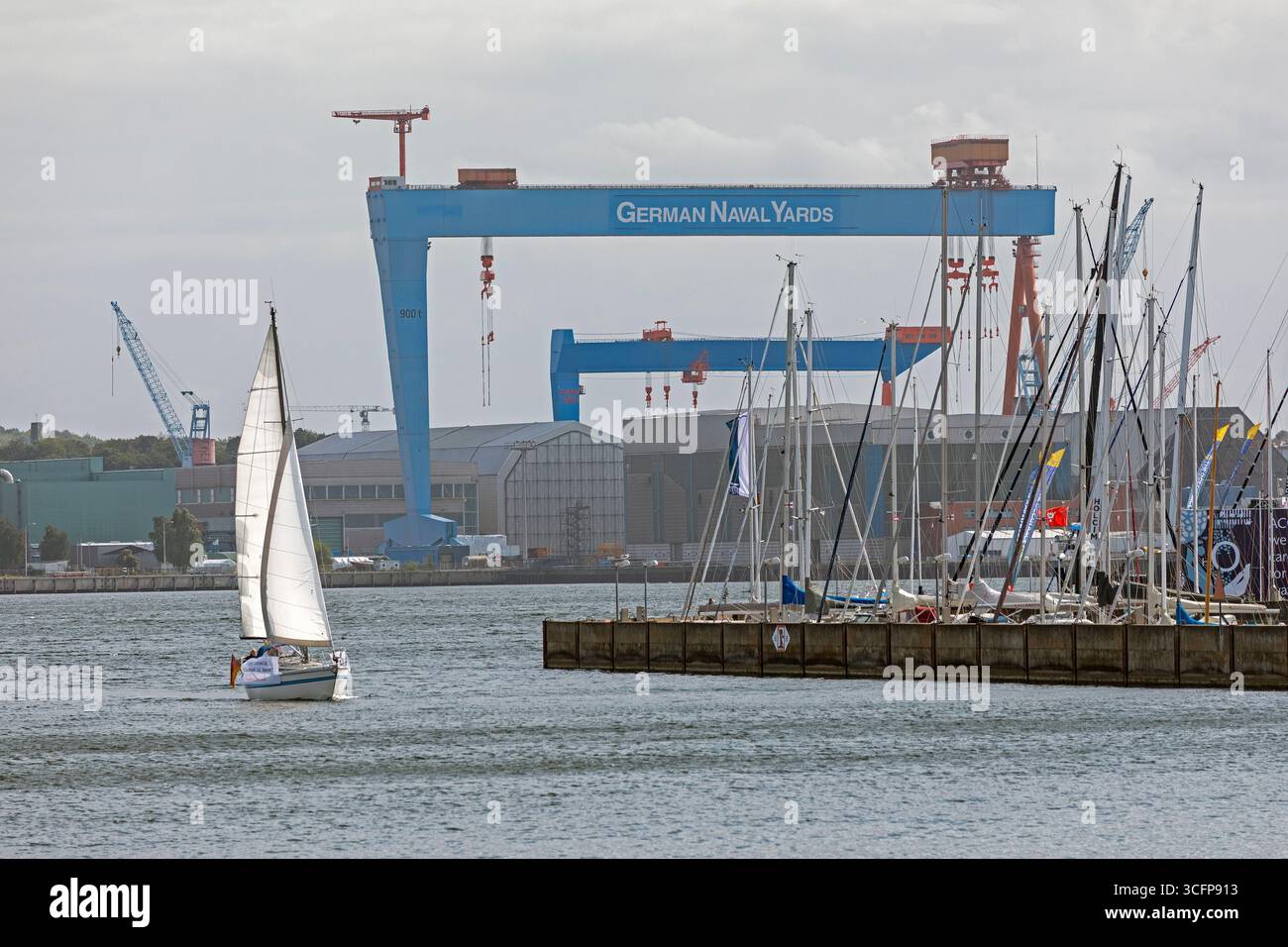 German Naval Yards, sailing boat, Kiel, Schleswig-Holstein, Germany Stock Photo