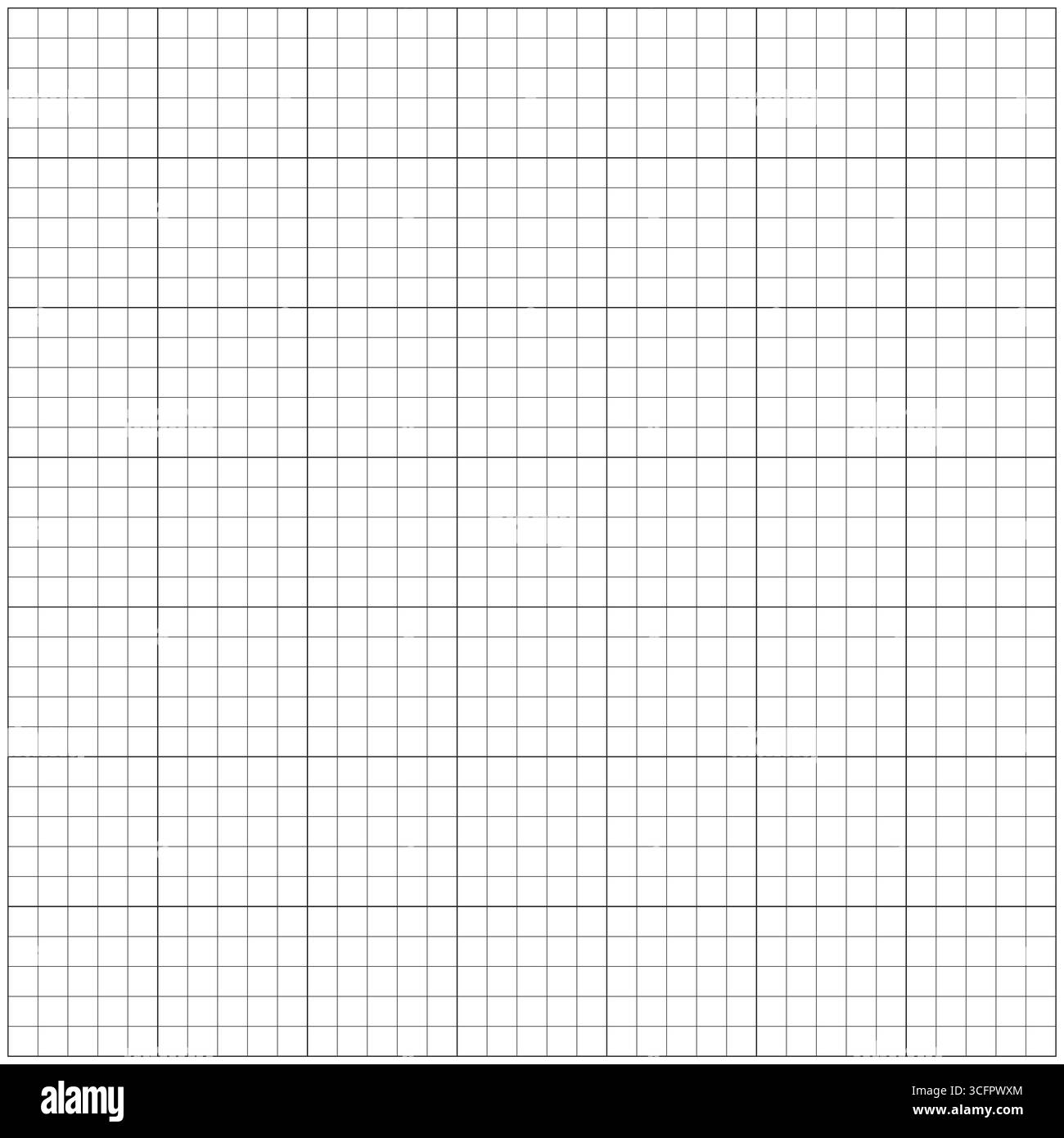 Grey square seamless pattern. Wide squared black grid paper. Notebook blank sheets template. Grid square graph line texture. Stock Vector