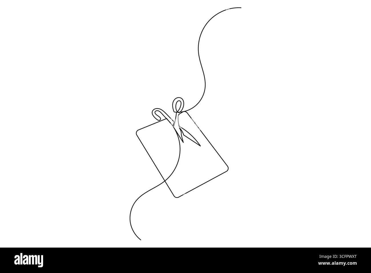 Scissors continuous one line drawing minimalist outline vector illustration Stock Vector