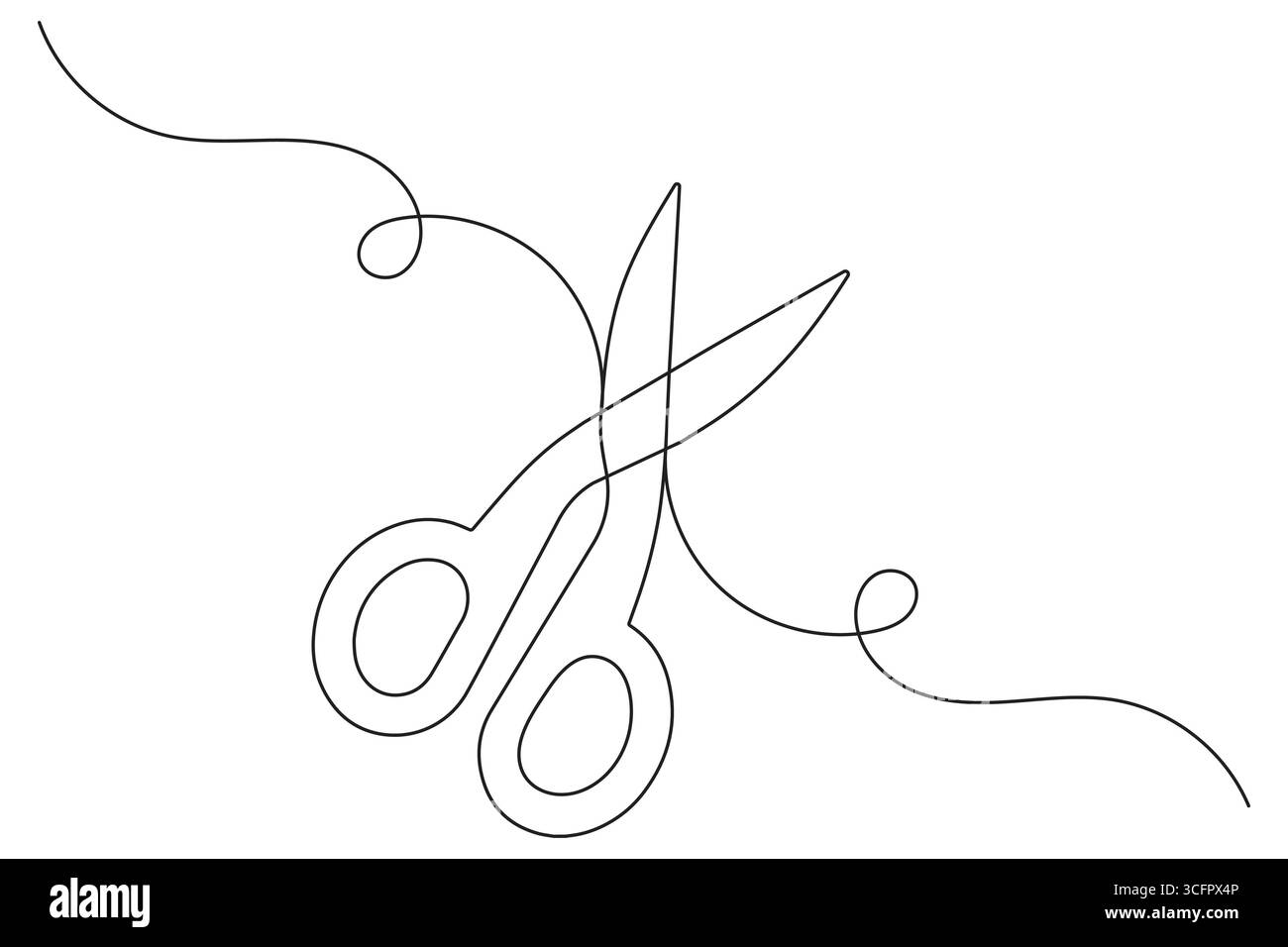 Scissors continuous one line drawing minimalist outline vector ...