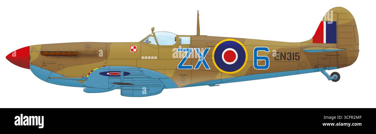Spitfire mk ix illustration hi-res stock photography and images