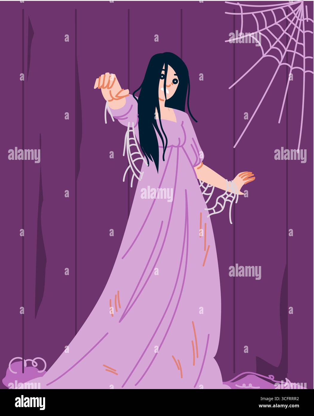 woman in purple dress scary Woman in purple dress reaching hi-res stock photography and images