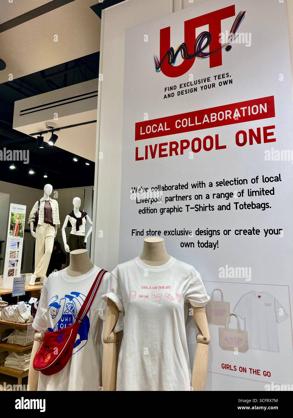 Japanese casual wear designer and retailer , UT corner in UNIQLO Liverpool Stock Photo