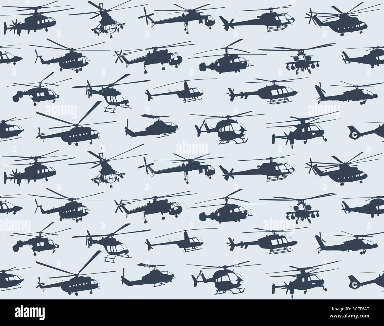 The seamless background with helicopters. Stock Vector