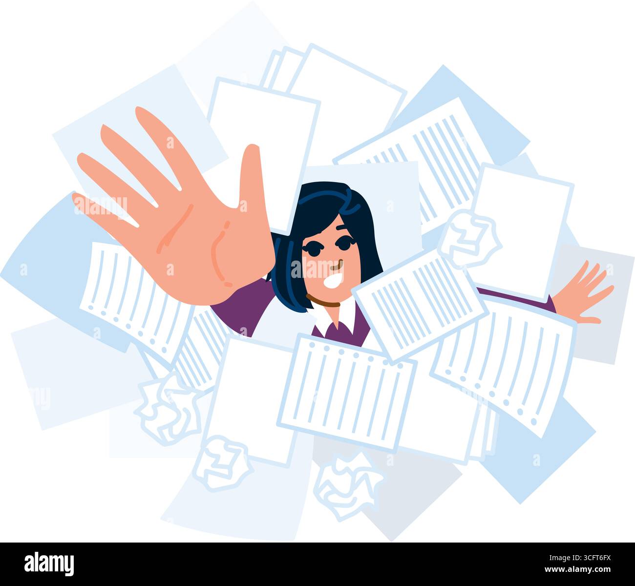 Corporate paperwork burden Stock Vector Images - Alamy