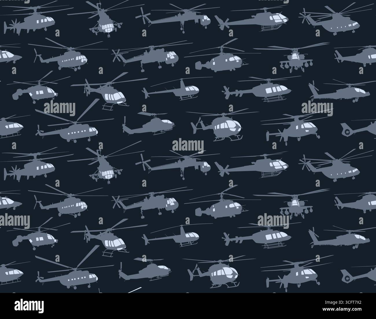The seamless background with helicopters. Stock Vector
