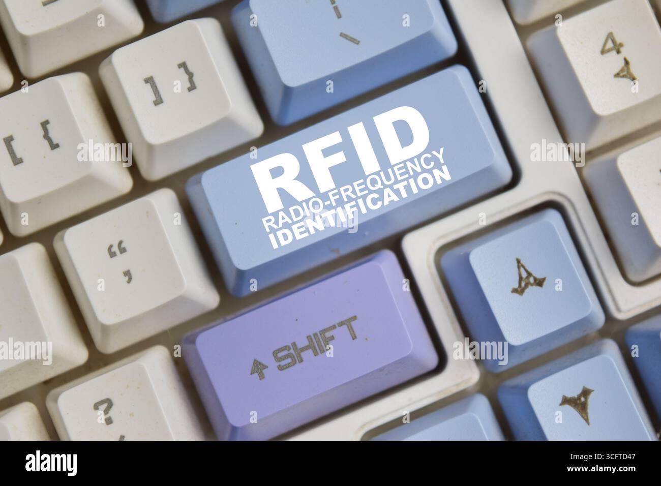 RFID - Radio-frequency identification on the button keyboard Stock Photo