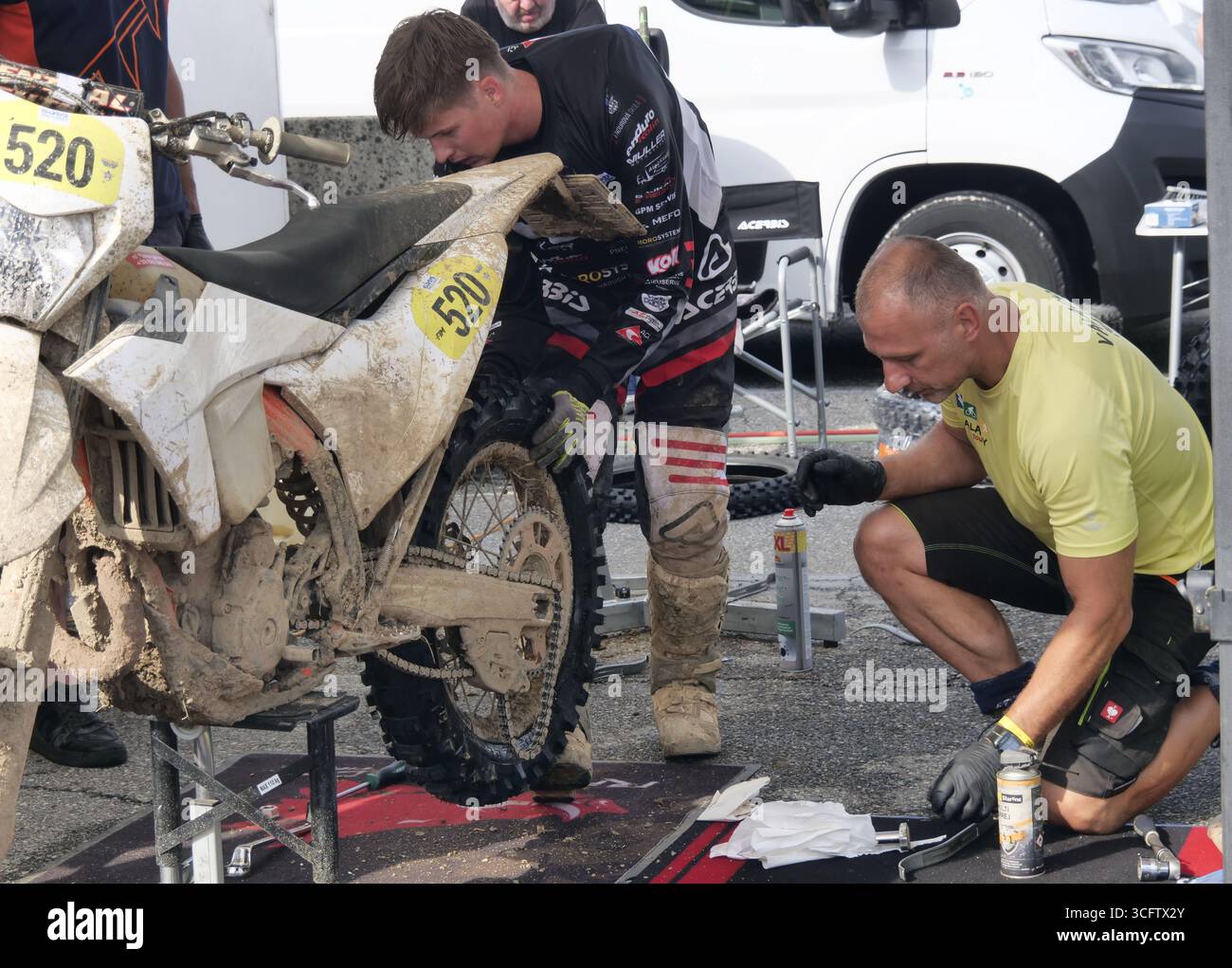Riders from the 2025 Enduro World Championship returning from the races ...