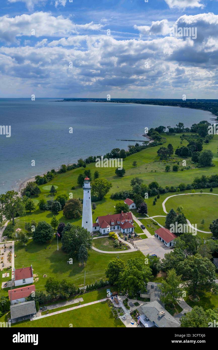 Wind Point, Wi, USA. 22nd Aug, 2025. Aerial view of Wind Point ...