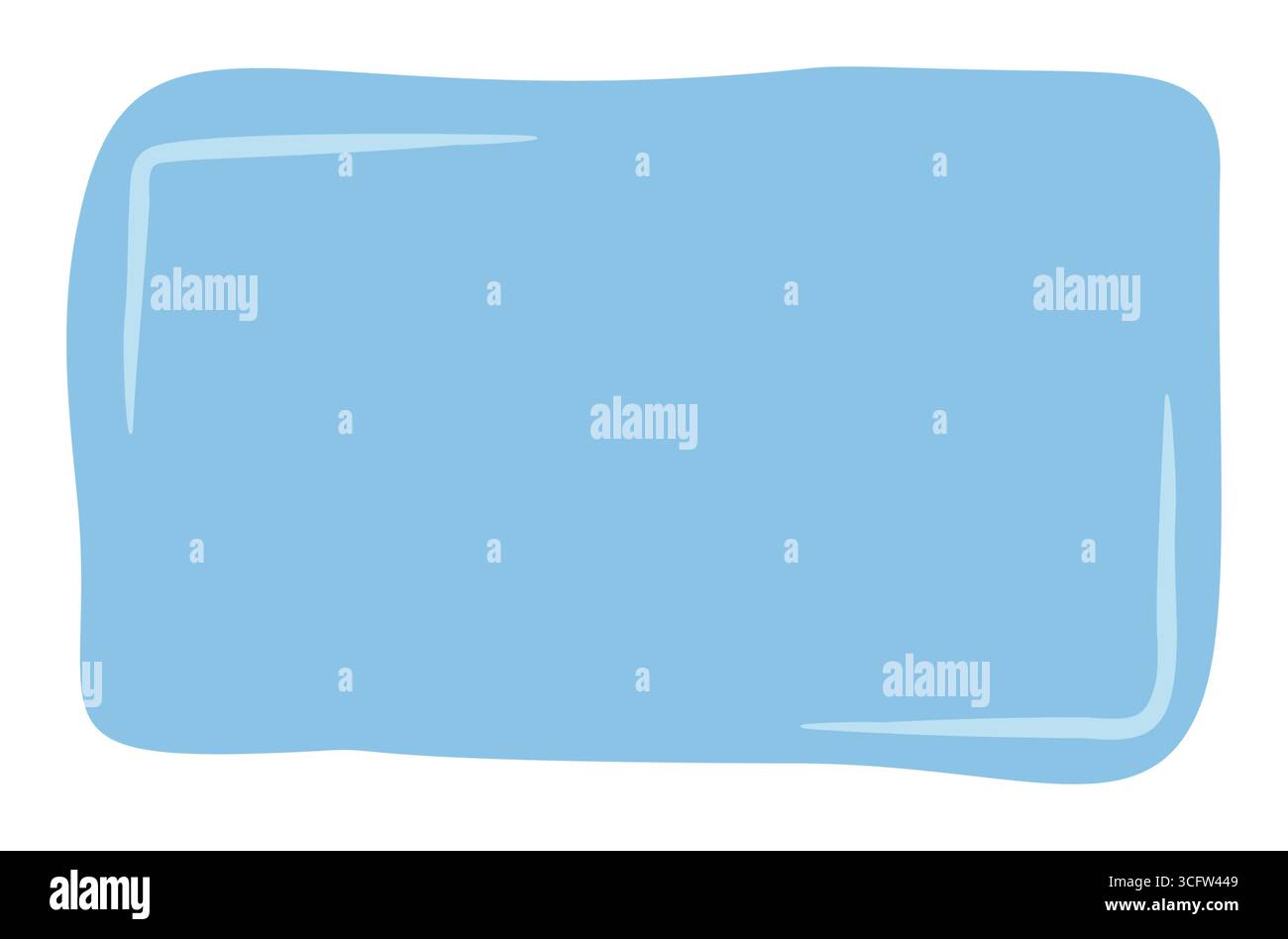 Fluid Blue Squiggle Rectangle Sticker Patch Stock Vector