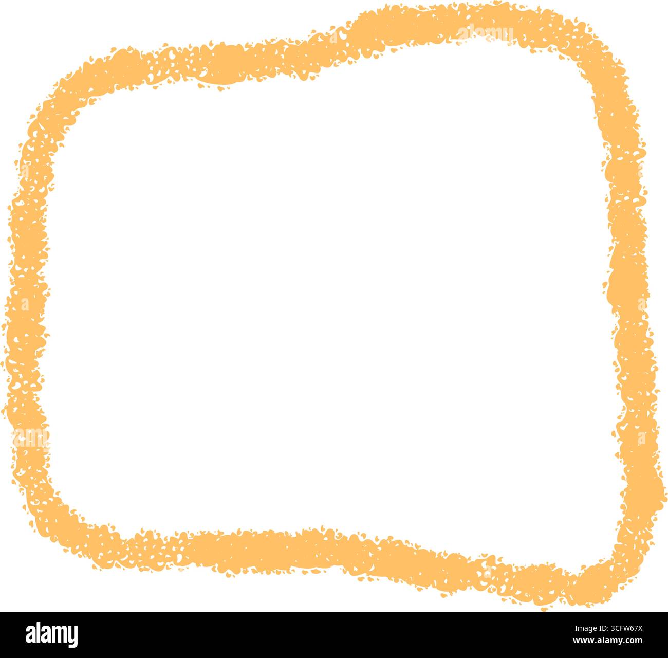 Wavy Crayon Outline Organic Rectangle Frame Stock Vector