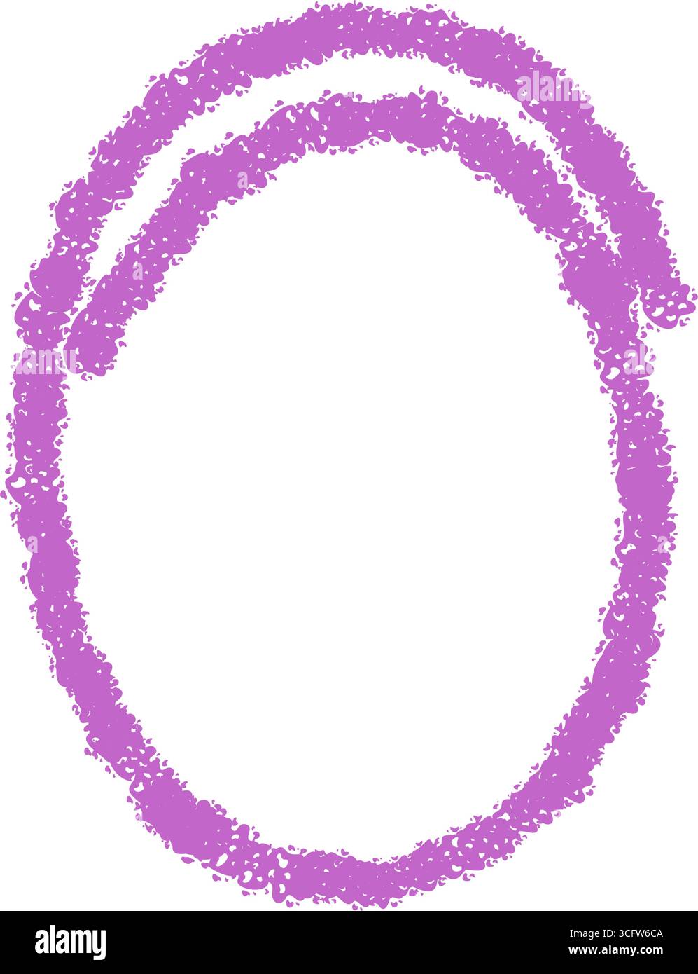 Purple Crayon Circle Chalk Frame Stock Vector