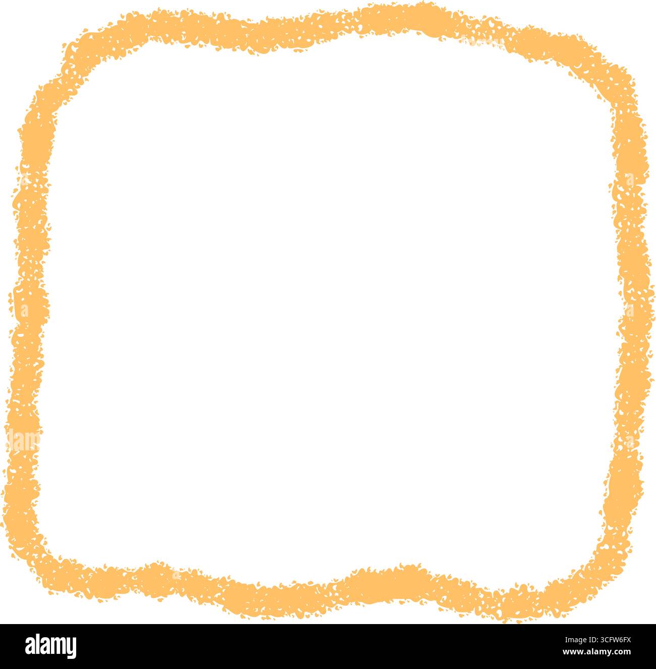 Crayon Squiggle Outline Rectangle Frame Stock Vector