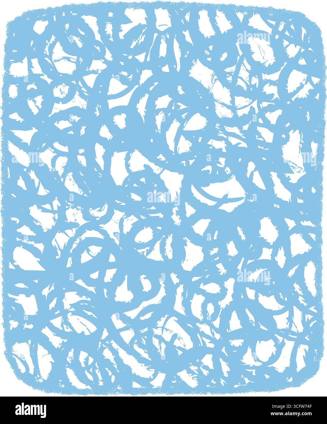 Curly Crayon Scribble Fluid Rectangle Frame Stock Vector