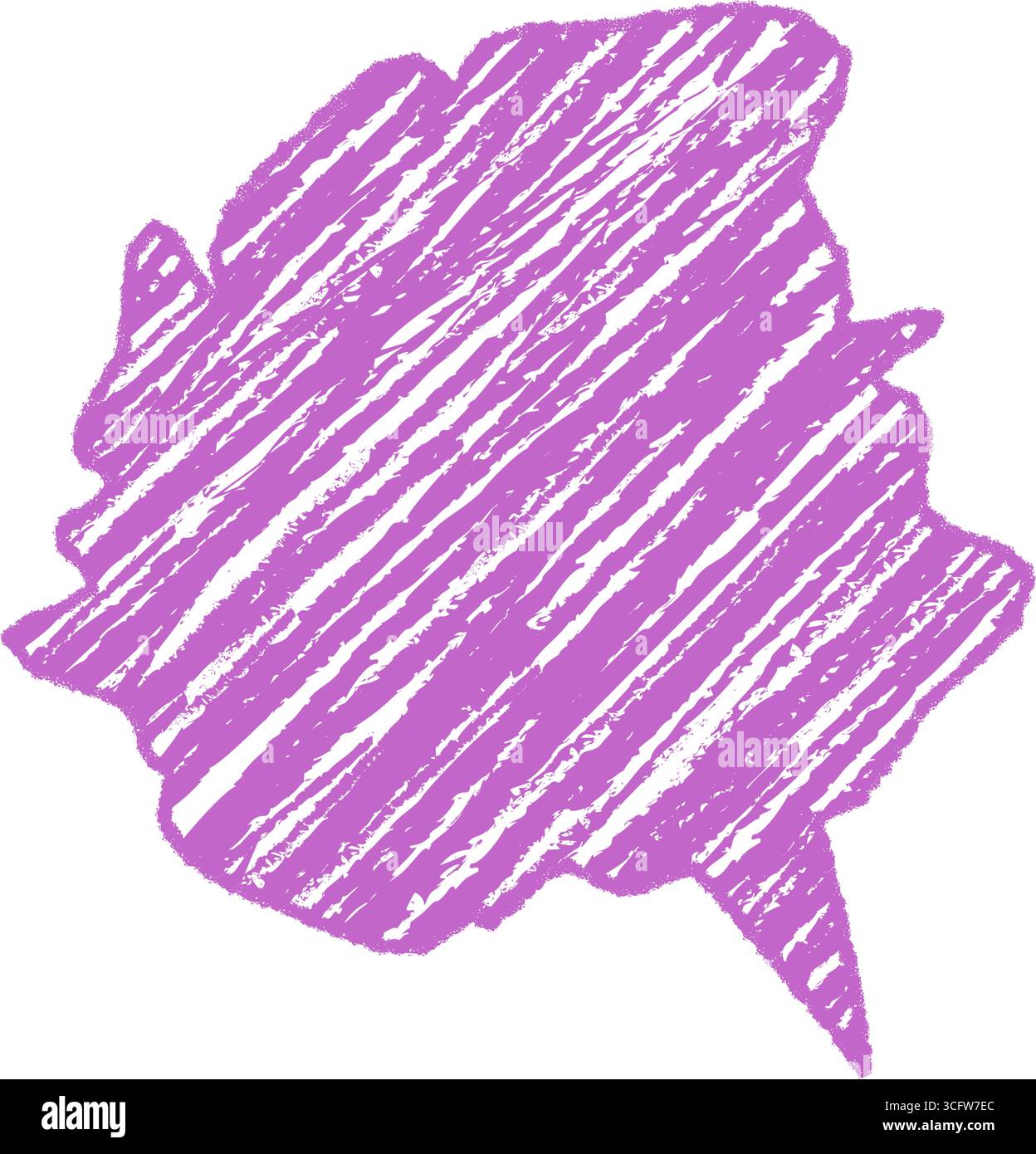 Crayon Sketch Speech Bubble Squiggle Stock Vector